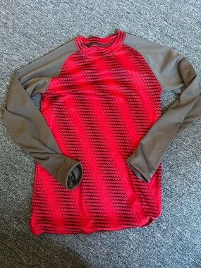 Holloway Red and Gray Long-Sleeve Kids Performance Tee